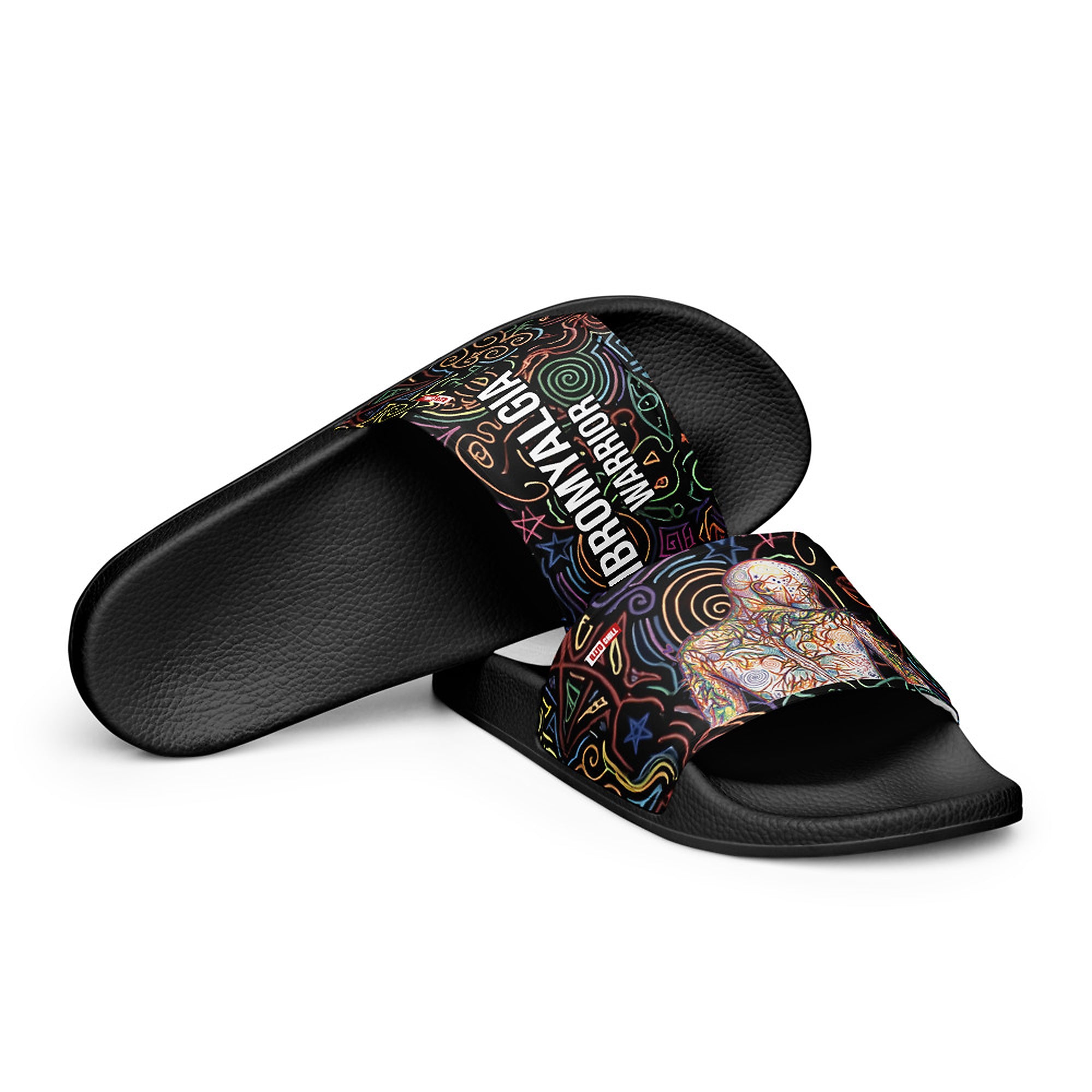 ILLTOCHILL Fibromyalgia Support Women's Slides – Flat 4 Front (Fibromyalgia Support Women's Slides)