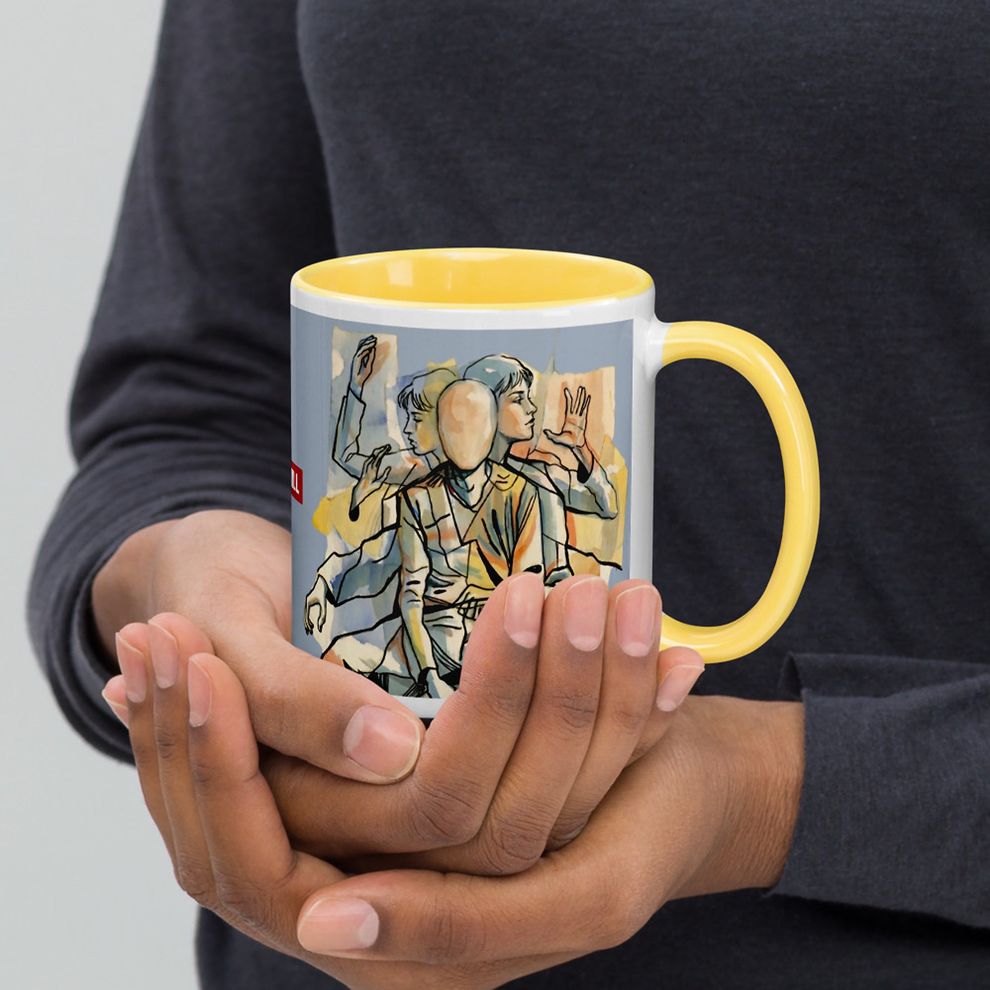 ILLTOCHILL Tourette syndrome awareness TS gift Mug with Color Inside – Lifestyle 3 Right