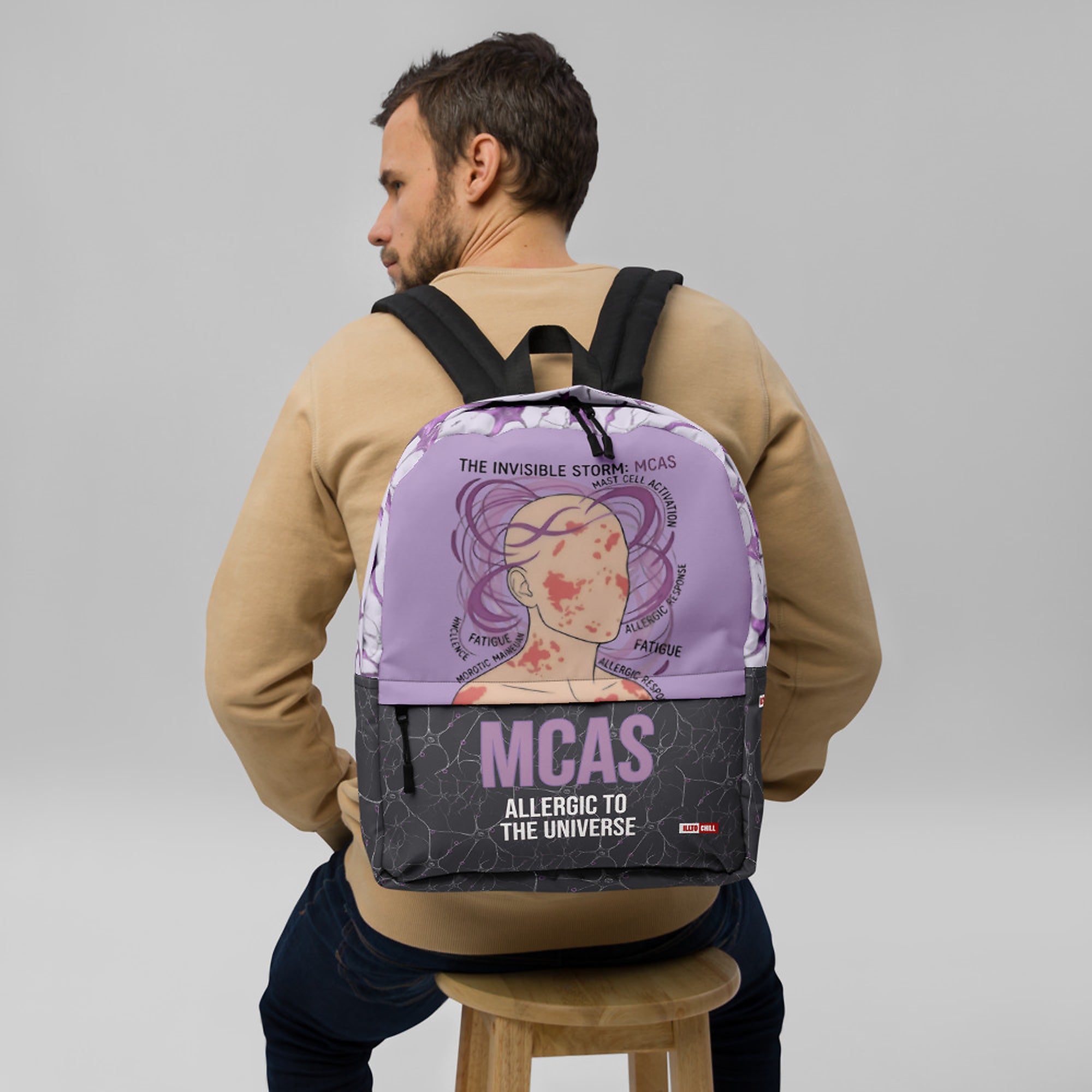 ILLTOCHILL MCAS Awareness Backpack – Men's Front (Black) #2