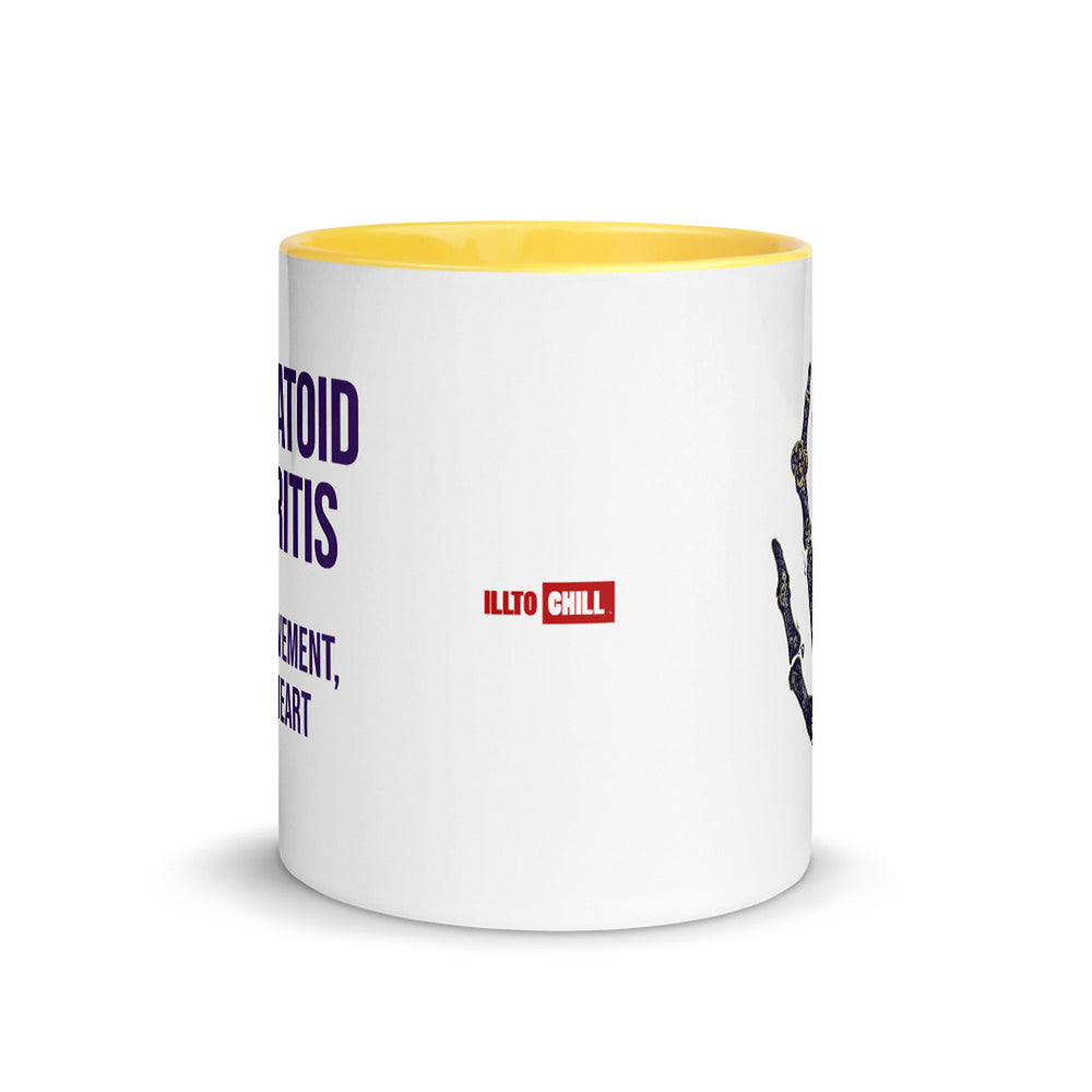 ILLTOCHILL RA awareness Rheumatoid Arthritis support gift Mug with Color Inside – Flat Front