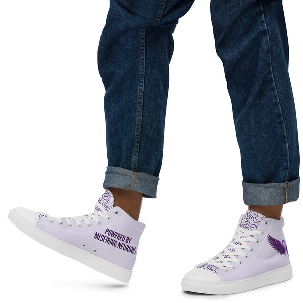 ILLTOCHILL Epilepsy awareness and support gift Men’s high top canvas shoes – Men's Lifestyle Left