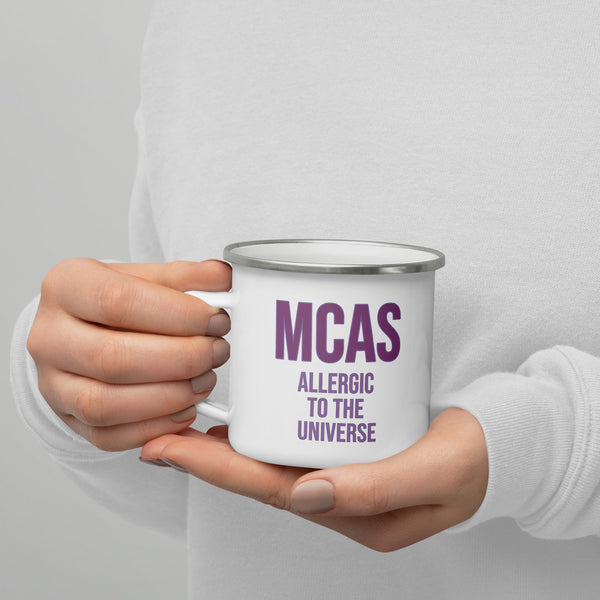 ILLTOCHILL MCAS awareness Mast cell activation syndrome gift Enamel Mug – Lifestyle 7 Left
