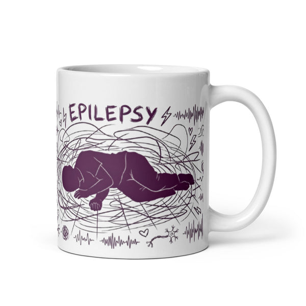 ILLTOCHILL Epilepsy awareness and support gift White glossy mug – Default Handle on Right