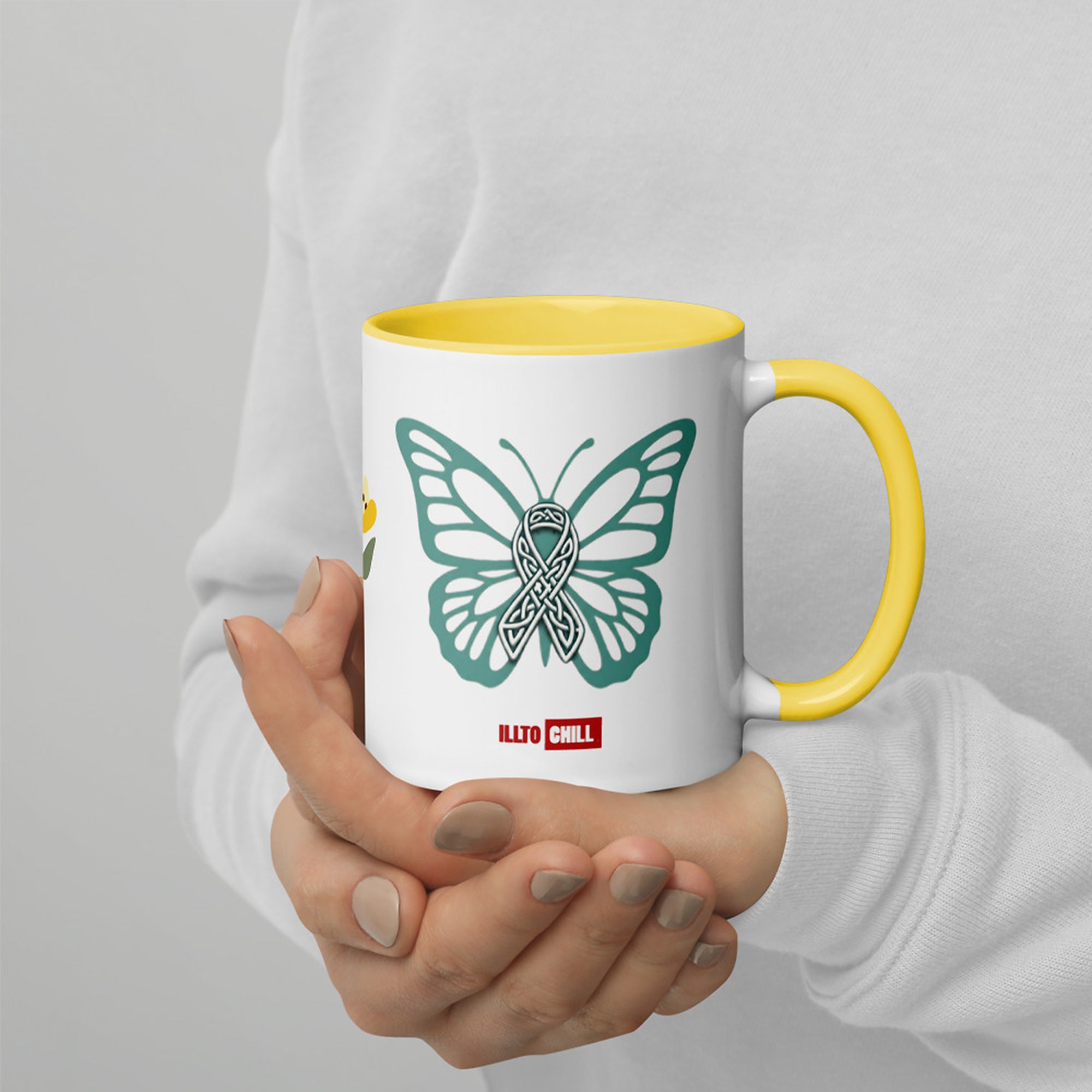 ILLTOCHILL POTS awareness gift Mug with Color Inside – Lifestyle 4 Right