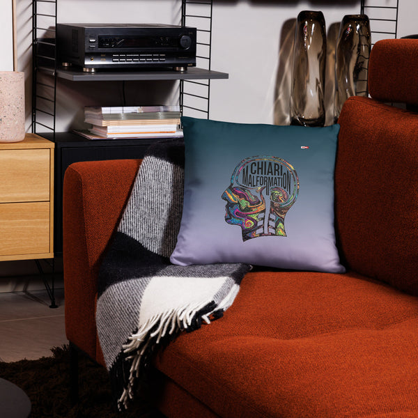 ILLTOCHILL CM Chiari Malformation awareness gift Pillow – Lifestyle 4 Front (Black)