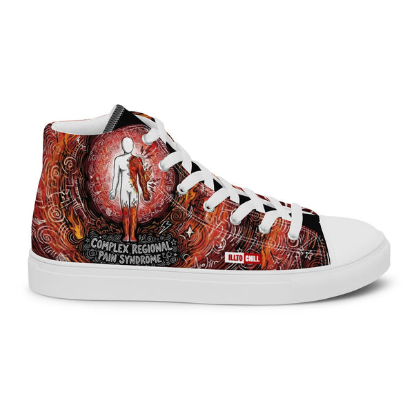 ILLTOCHILL CRPS Awareness and support gift men’s high top canvas shoes – Flat 2 Right Outside