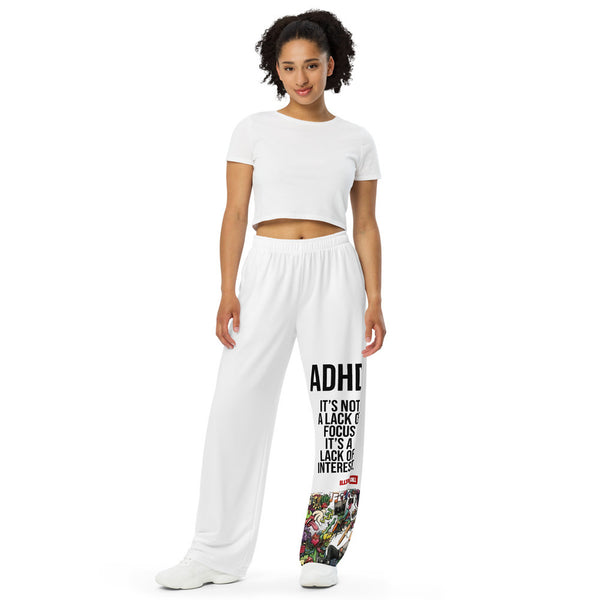 ILLTOCHILL ADHD Awareness Pants – Women's Front (White)