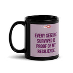 ILLTOCHILL Epilepsy awareness and support gift Black Glossy Mug – Flat Handle on Left