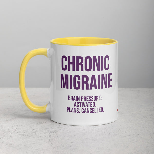 ILLTOCHILL Chronic Migraine awareness gift Mug with Color Inside – Lifestyle 2 Left