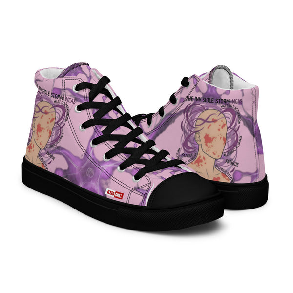 ILLTOCHILL MCAS Awareness Women's High Top Shoes – Flat 3 Right (Mcas Awareness Women's High Top Shoes)