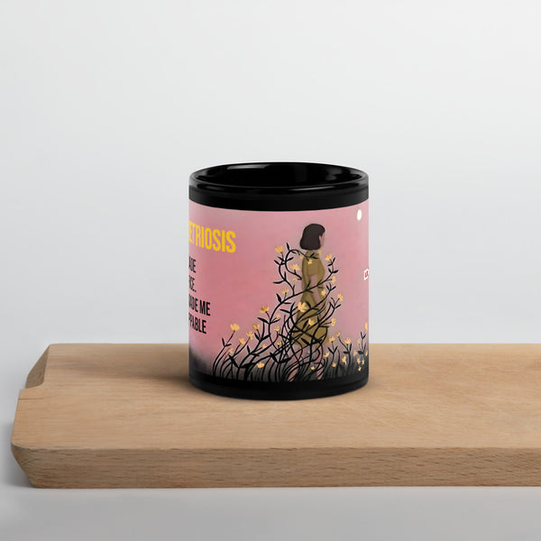 ILLTOCHILL Endometriosis awareness Endo warrior gift Black Glossy Mug – Lifestyle 3 Front