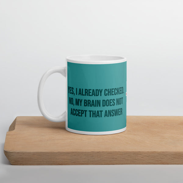 ILLTOCHILL OCD awareness Obsessive-Compulsive Disorder gift White glossy mug – Environment Cutting board