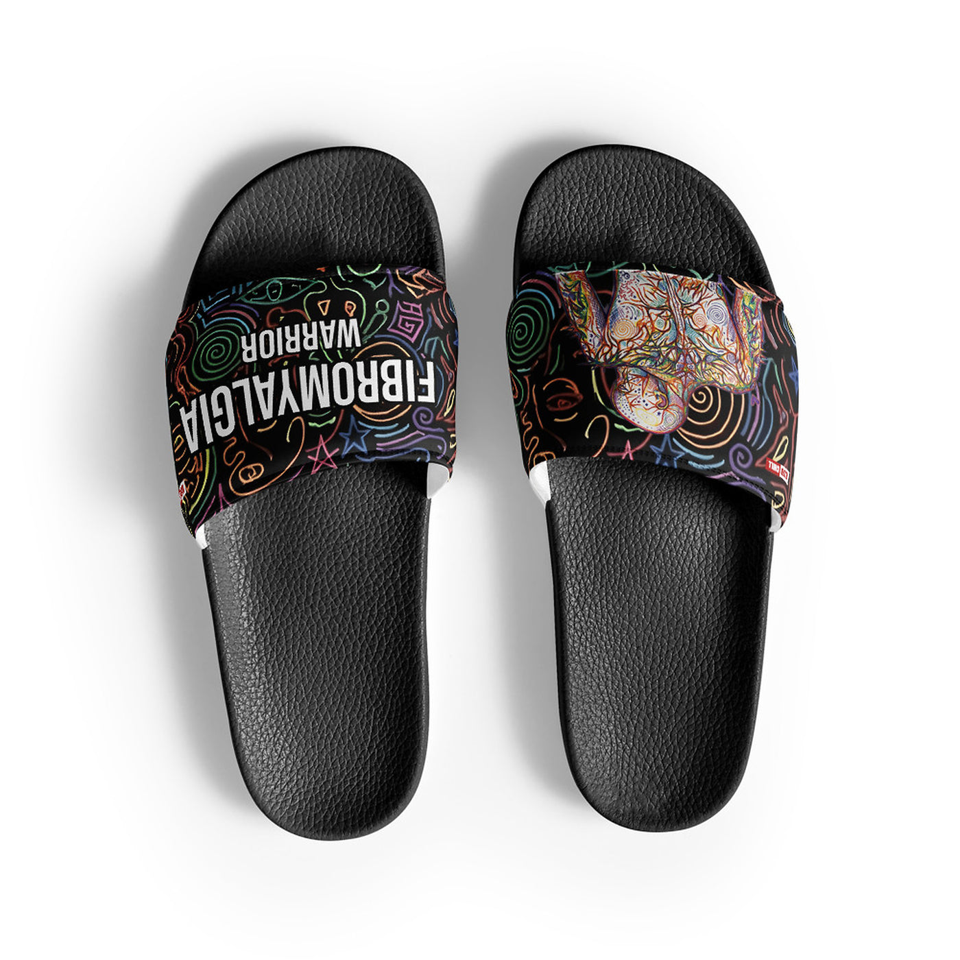 ILLTOCHILL Fibromyalgia Support Women's Slides – Flat Front (Fibromyalgia Support Women's Slides)