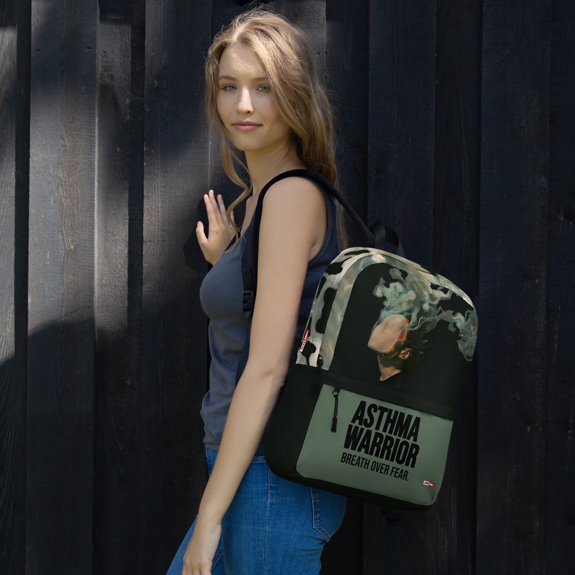 ILLTOCHILL Asthma Support Backpack – Women's Lifestyle Right (Black)