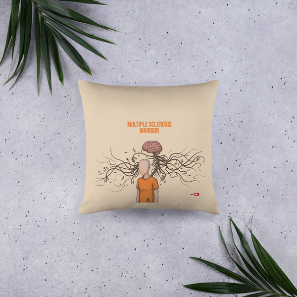 ILLTOCHILL MS Multiple Sclerosis awareness and support gift Pillow – Flat Lifestyle Front (Black)