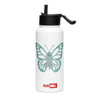 ILLTOCHILL POTS awareness gift Stainless steel water bottle with a straw lid – Flat Left