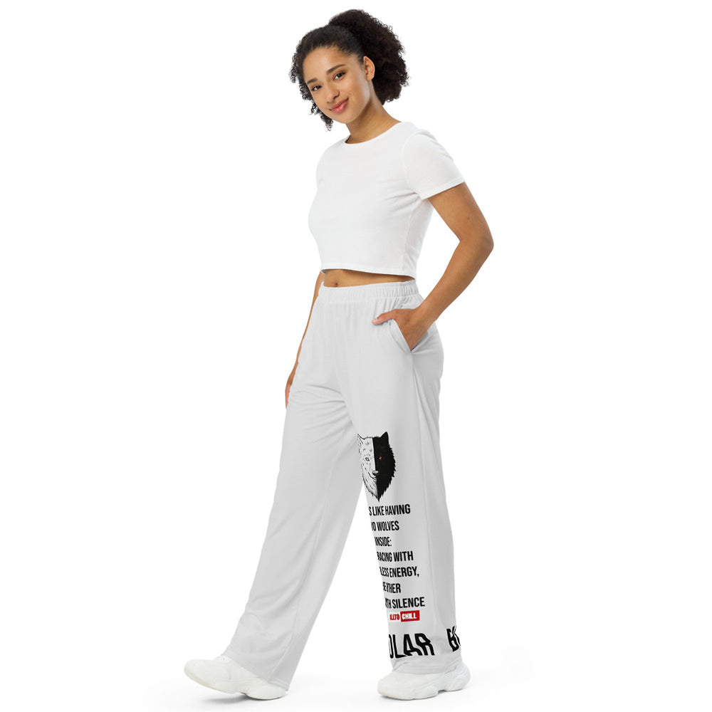 ILLTOCHILL Bipolar Support Pants – Women's Left Front (White)