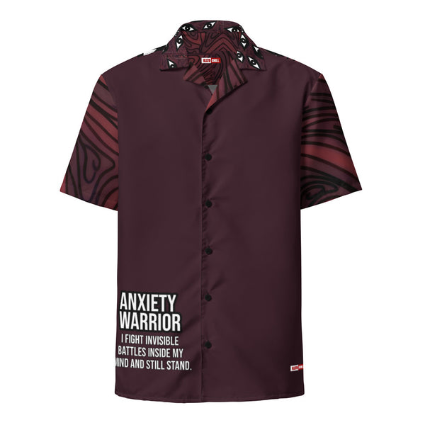 ILLTOCHILL Anxiety awareness Unisex button shirt – Ghost Front (Black)