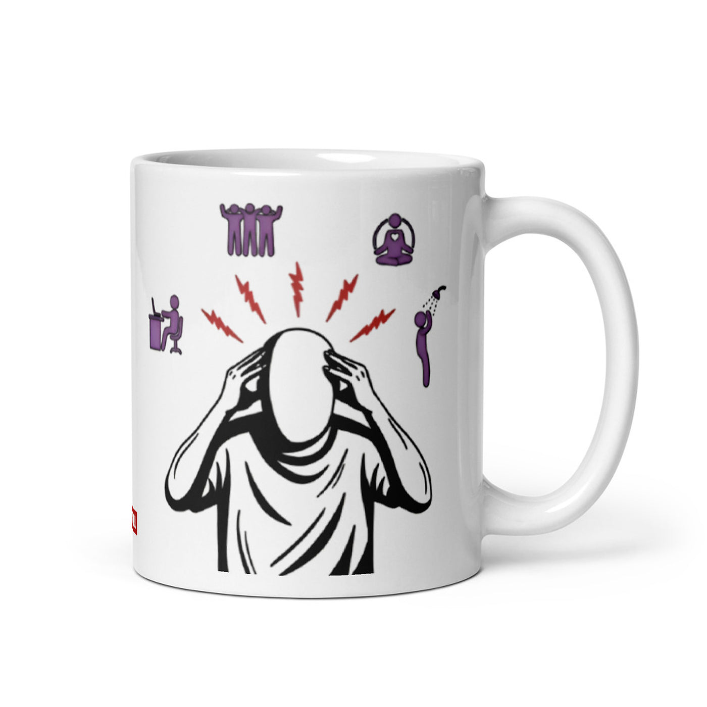 ILLTOCHILL Chronic Migraine awareness and support gift White glossy mug – Default Handle on Right