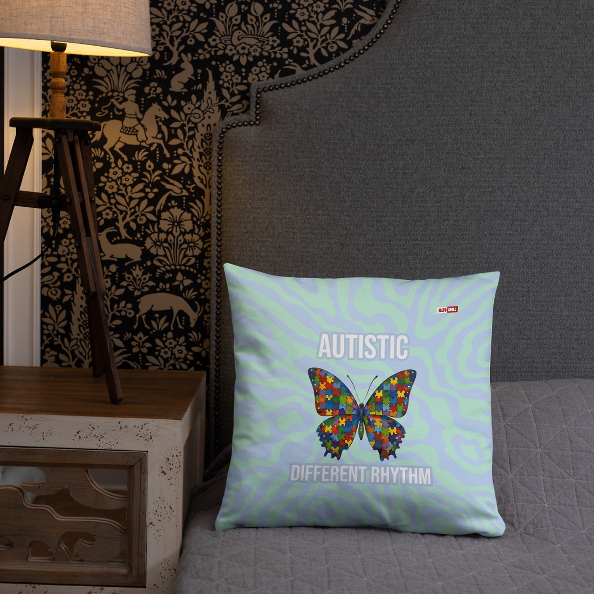 ILLTOCHILL Autism Awareness Pillow – Lifestyle Front Lifestyle 2 (White)