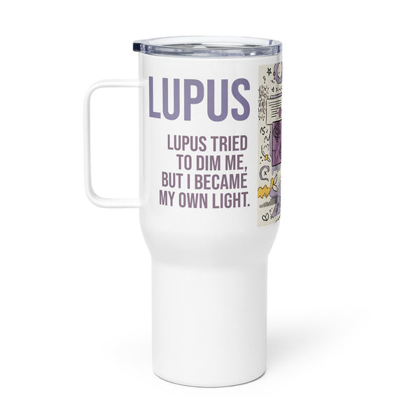 ILLTOCHILL Lupus awareness gift Travel mug with a handle – Flat Right