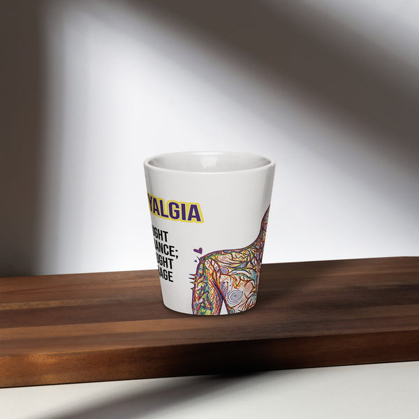 ILLTOCHILL Fibromyalgia awareness fibro gift Latte mug – Lifestyle 2 Front