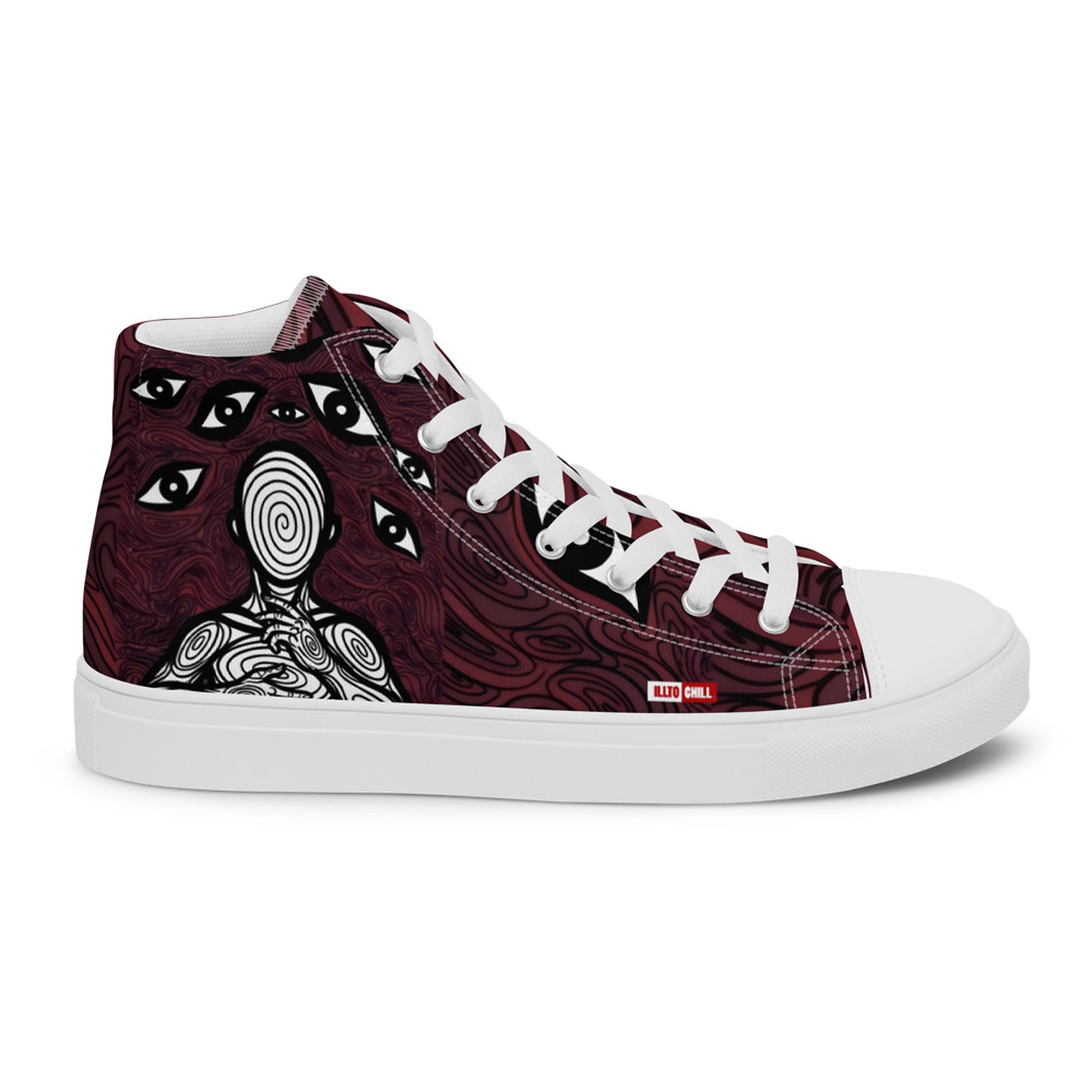 ILLTOCHILL Anxiety awareness gift Men’s high top canvas shoes – Flat 2 Right Outside