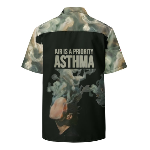 ILLTOCHILL Asthma awareness support Unisex button shirt – Ghost Back (Black)