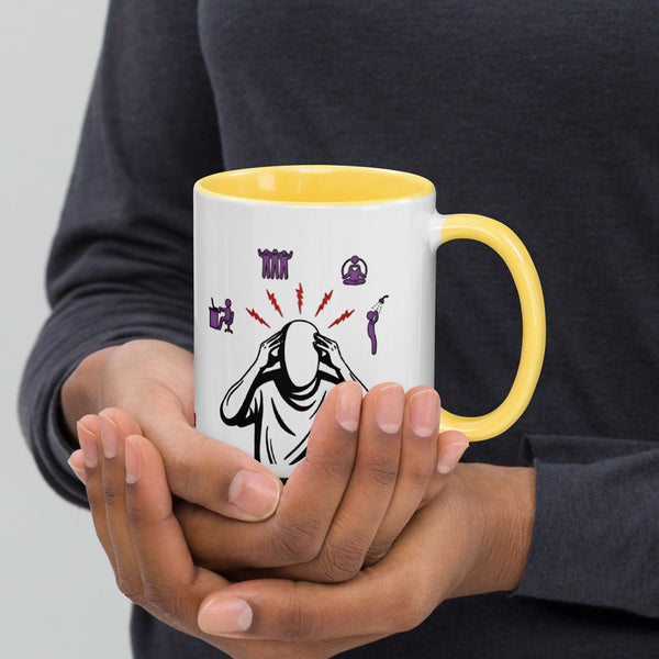 ILLTOCHILL Chronic Migraine awareness gift Mug with Color Inside – Lifestyle 3 Right