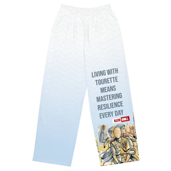 ILLTOCHILL Tourette's Syndrome Awareness Pants – Flat Front (White)