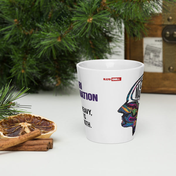 ILLTOCHILL CM Chiari Malformation awareness gift Latte mug – Lifestyle 3 Front