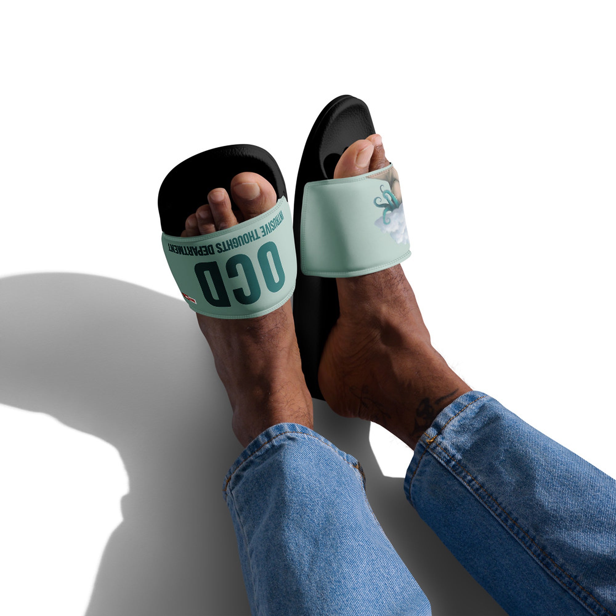 ILLTOCHILL OCD Awareness Men's Slides – Men's Lifestyle 2 Front (Ocd Awareness Men's Slides)