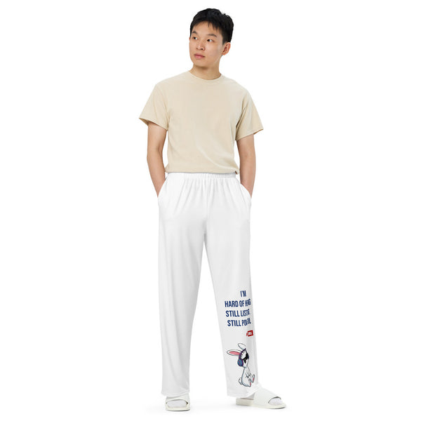 ILLTOCHILL Hard of Hearing Awareness Pants – Men's Front (White)