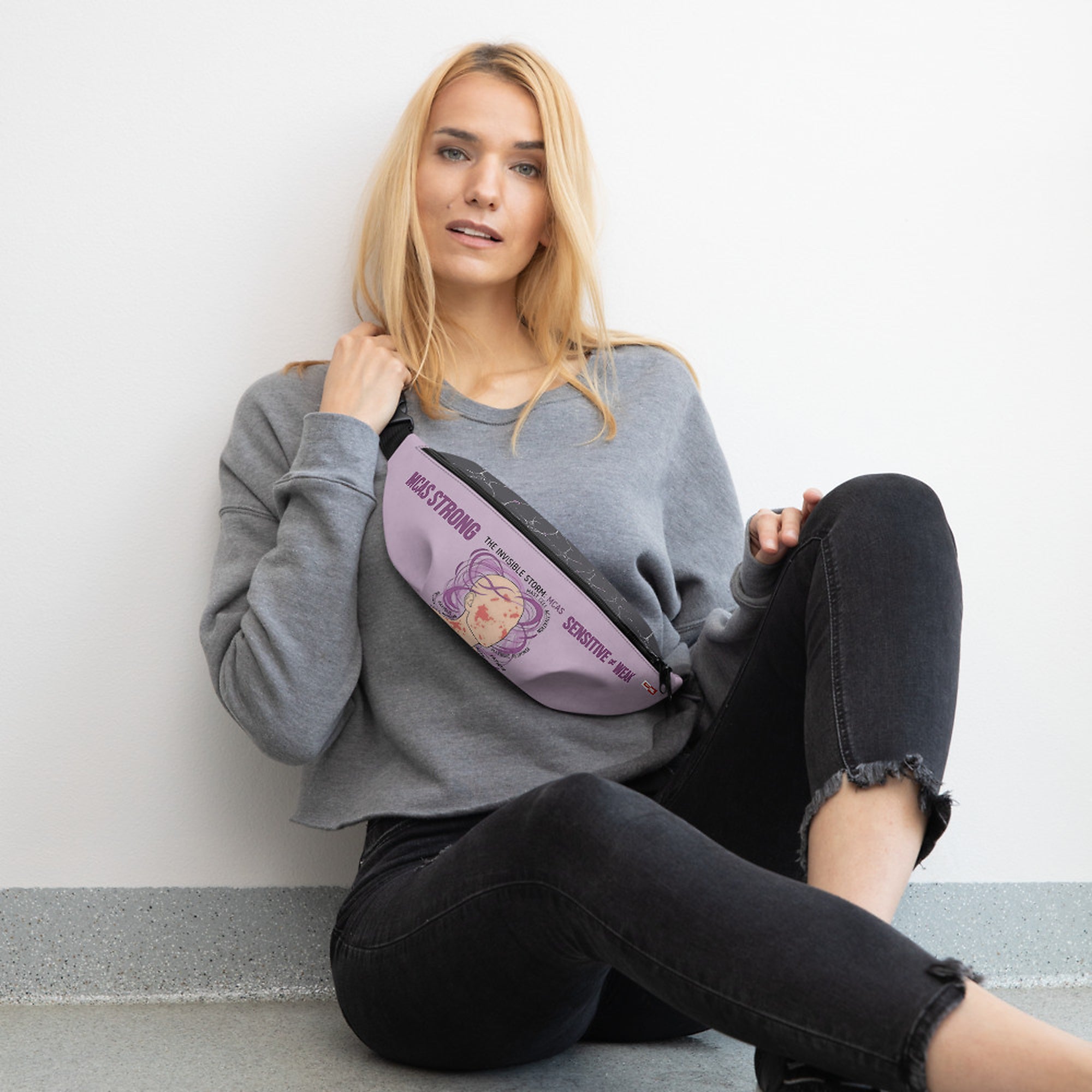 ILLTOCHILL MCAS Awareness Fanny Pack – Women's Lifestyle Front (Black)