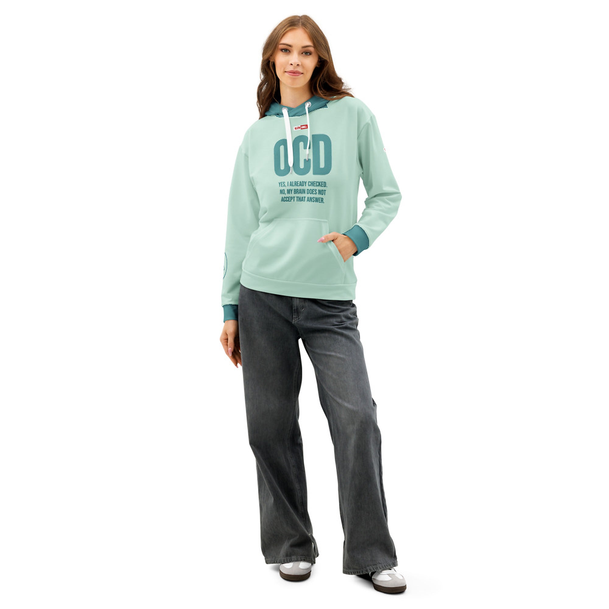 ILLTOCHILL OCD Support Obsessive-Compulsive Disorder gift Unisex cotton hoodie – Women's Front (White)