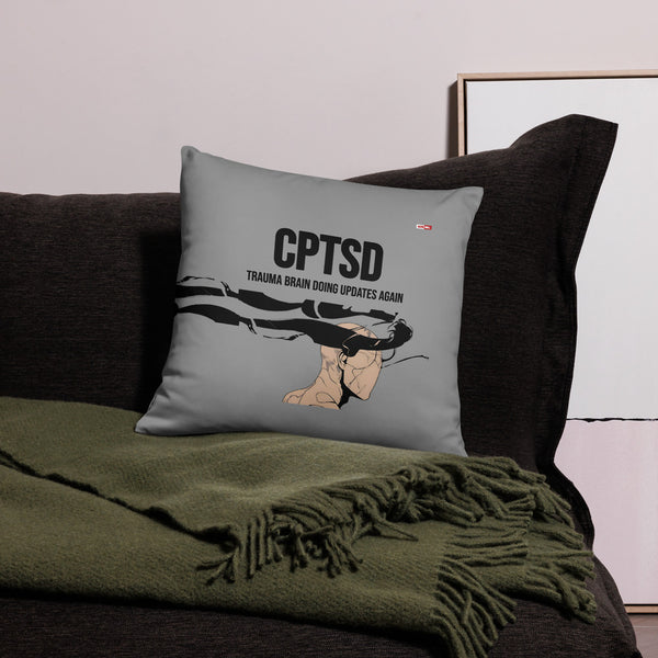 ILLTOCHILL C-PTSD Support Pillow – Lifestyle 2 Front (Black)