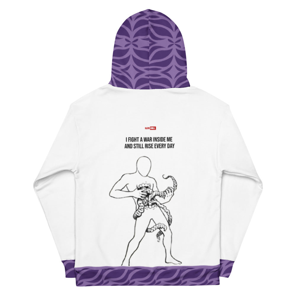 ILLTOCHILL Crohn's disease awareness and support gift heavyweight unisex hoodie – Flat Back (White)
