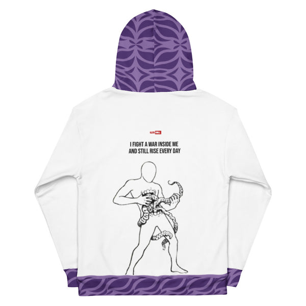 ILLTOCHILL Crohn's disease awareness and support gift heavyweight unisex hoodie – Flat Back (White)
