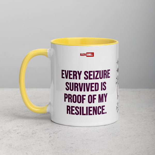 ILLTOCHILL Epilepsy awareness and support gift Mug with Color Inside – Lifestyle 2 Left