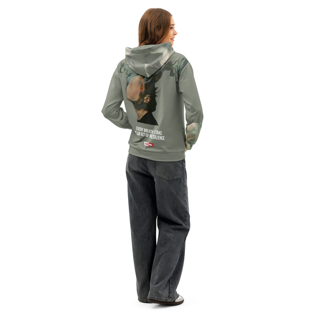 ILLTOCHILL Asthma awareness and support gift unisex cotton hoodie – Women's Back (White)