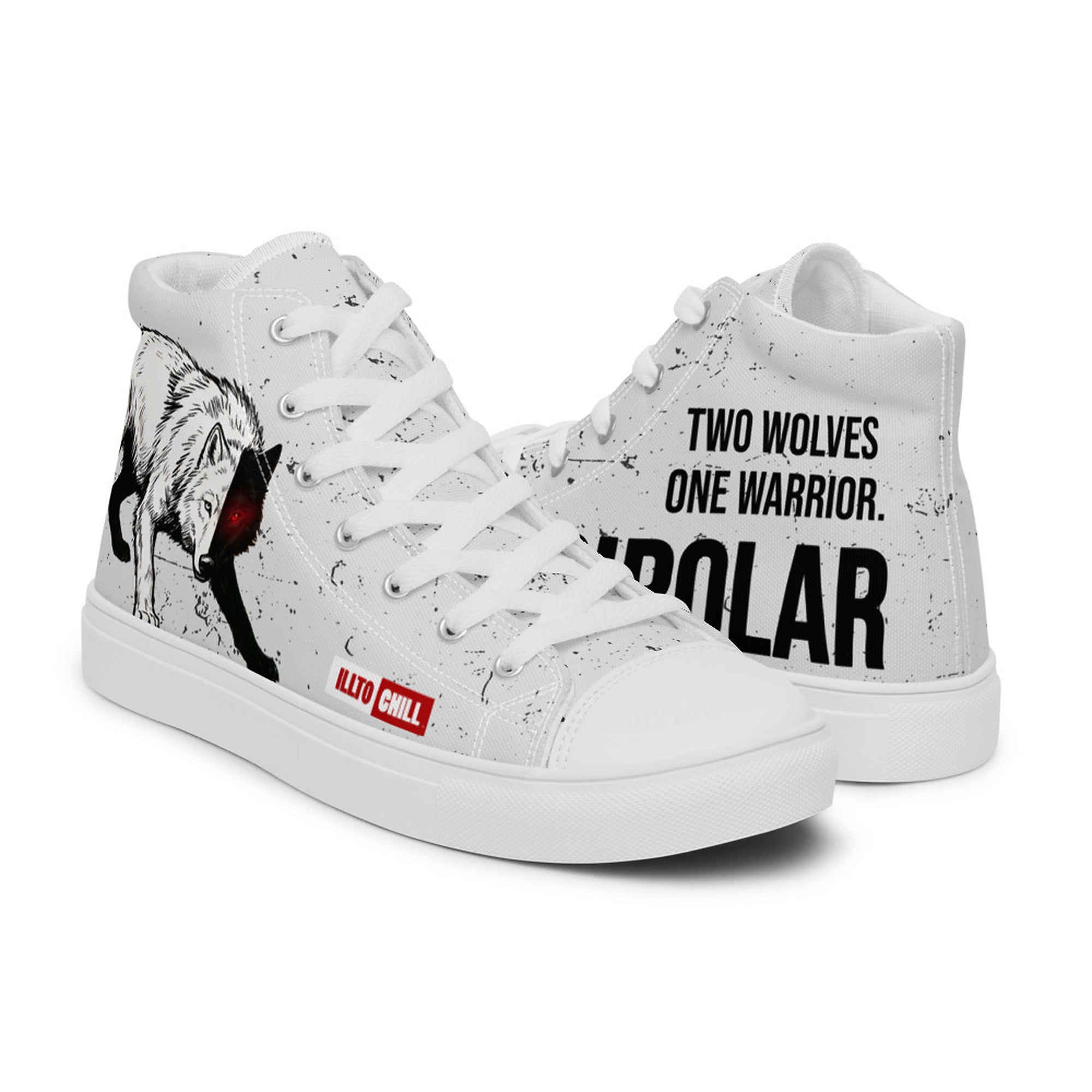ILLTOCHILL bipolar men high top canvas shoes designed for identity expression and streetwear comfort