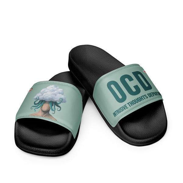 ILLTOCHILL OCD Awareness Men's Slides – Flat 3 Front (Ocd Awareness Men's Slides)