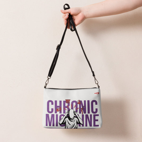 ILLTOCHILL Chronic Migraine awareness and support gift Crossbody bag – Flat Lifestyle 3 Front (Illtochill Chronic Migraine Awareness And Support Gift Crossbody Bag)