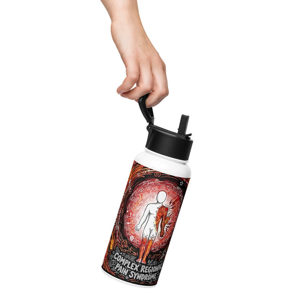 ILLTOCHILL CRPS Awareness gift Stainless steel water bottle with a straw lid – Lifestyle Left
