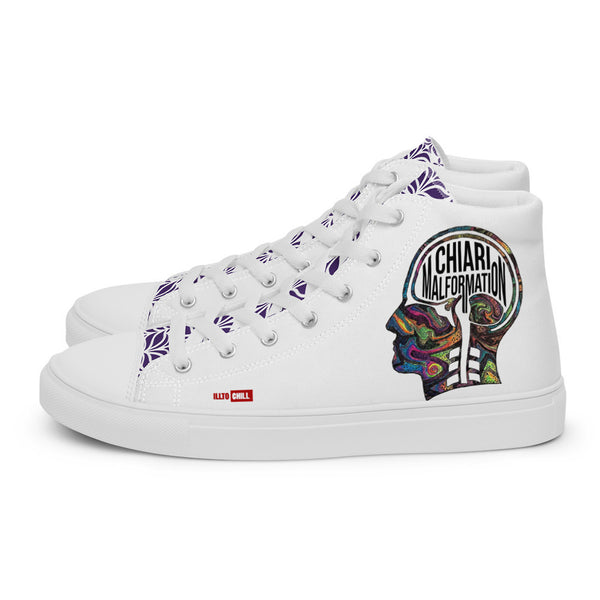 ILLTOCHILL CM Chiari Malformation awareness gift men’s high top canvas shoes – Flat Left
