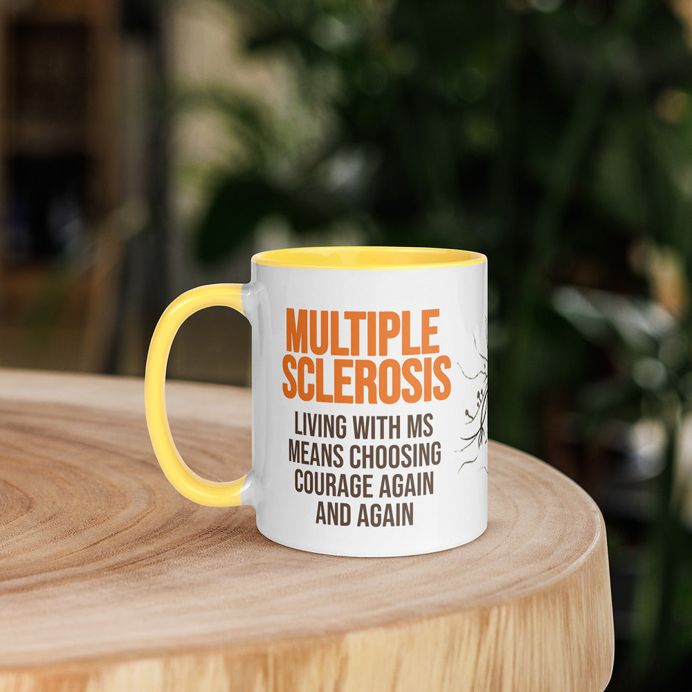 ILLTOCHILL MS awareness Multiple Sclerosis support gift Mug with Color Inside – Lifestyle 5 Left