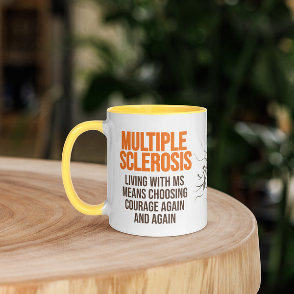 ILLTOCHILL MS awareness Multiple Sclerosis support gift Mug with Color Inside – Lifestyle 5 Left