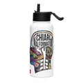 ILLTOCHILL CM Chiari Malformation awareness gift Stainless steel water bottle with a straw lid – Flat Left