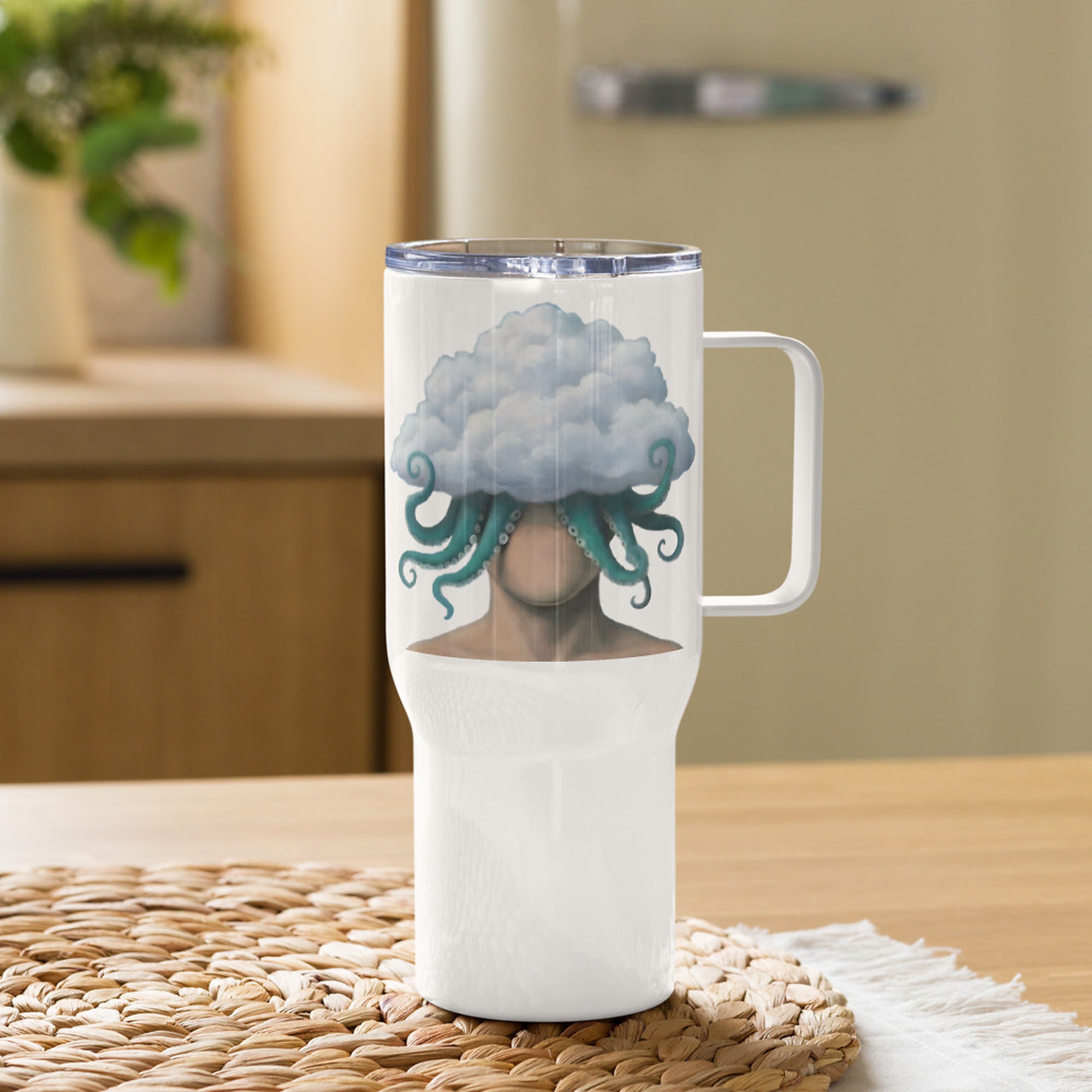 ILLTOCHILL OCD awareness Obsessive-Compulsive Disorder gift Travel mug with a handle – Lifestyle 2 Left