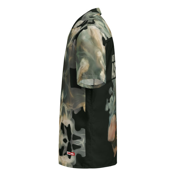 ILLTOCHILL Asthma awareness support Unisex button shirt – Ghost Left (Black)